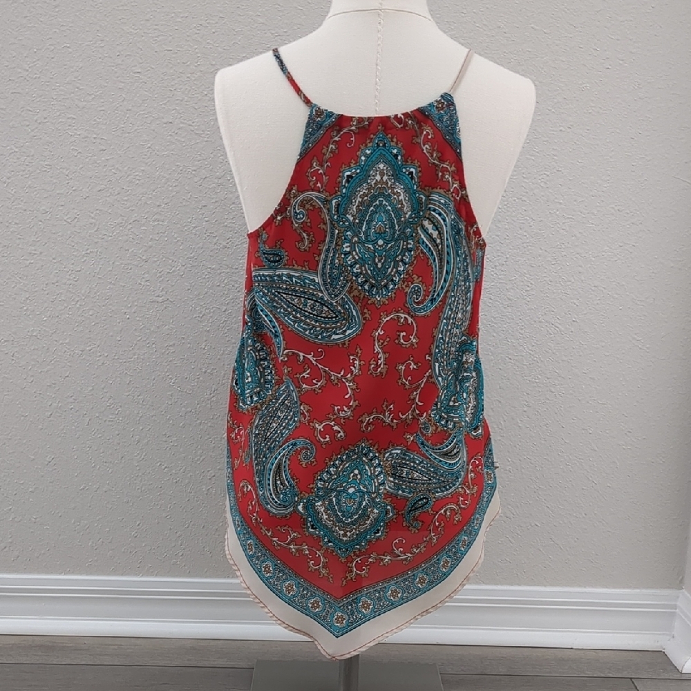 HeartSoul Red and Teal Paisley Top - Picture 2 of 7